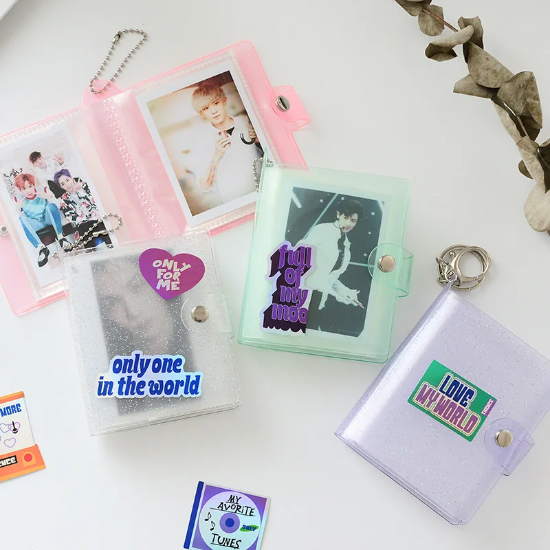 36 Pockets Glitter Jelly Color Photo Album for Mini Photo Sticker & Name Card 3 Inch 6.5 x 8.9cm Photos