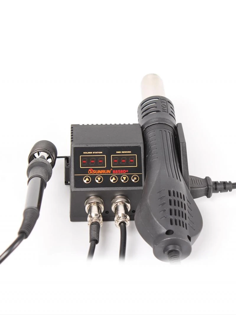 Rework Station 8858D+ 2in1 Digital Display Soldering Station Hot Air Station Hot Air Gun Soldering Iron SMD Statio