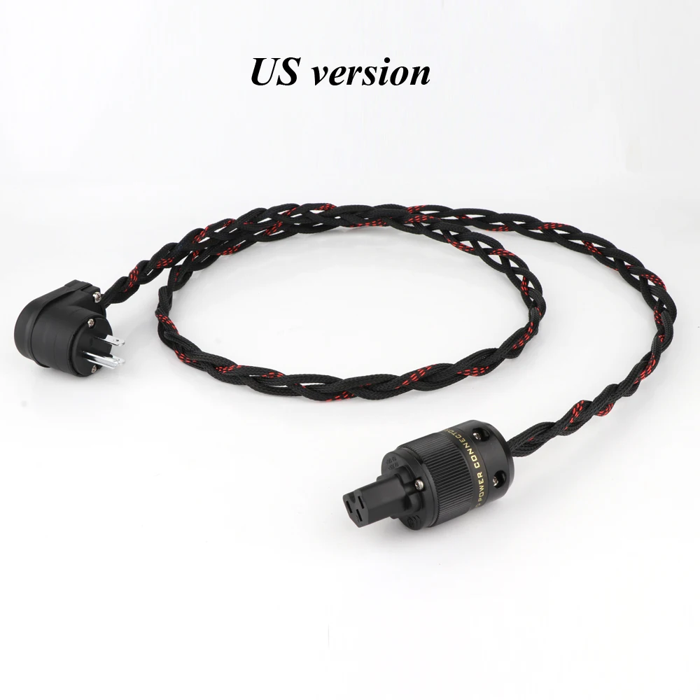 High-End 7N OFC Reinkupfer EU/US Version Stromkabel HIFI Audio Netzkabel mit Rhodium-beschichtetem Netzstecker – Detail 6
