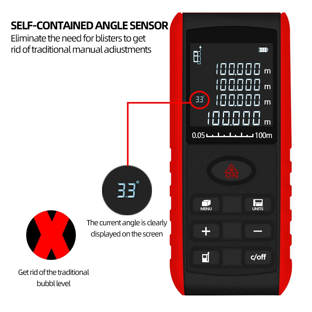 المهنية ليزر Rangefinder 40 متر 60 متر 80 متر 100 متر الليزر مقياس مسافات ترينا الليزر الشريط المدى مكتشف بناء جهاز قياس حاكم
