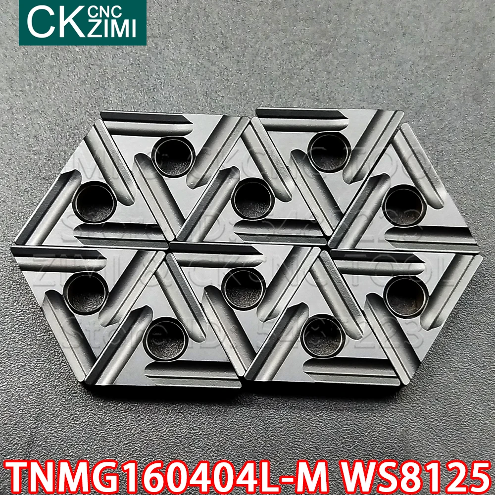 10 قطعة TNMG160404L-M WS8125 HS8125 عالية الجودة كربيد تحول أداة TNMG 160404 L المعادن مخرطة أجزاء مخرطة أداة للصلب