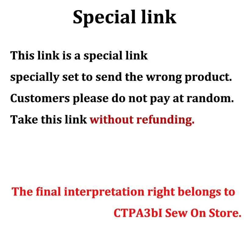 

The Link was sent incorrectly and requires a professional link for reshipment.If customers take this link at will, No refund.