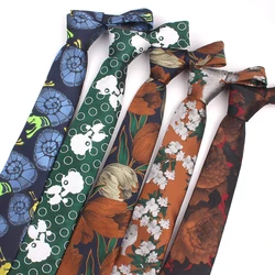 Jacquard Floral Ties For Men Women Classic Suits Mens Neck Ties Skinny Casual Neck Tie Fashion Skinny Necktie For Wedding Party