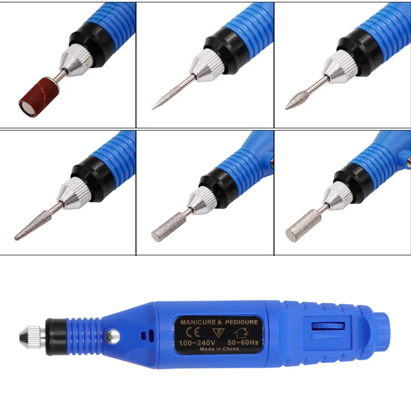 Electric USB Grinding Drill Cuticle Remover Gel Grinding Drill Bit Milling Sharpener and Micro Grinding Tool