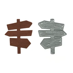 VIntage Wooden Direction Sign Board Pattern Metal Cutting Dies Scrapbooking DIY Diary Book Decorating Craft Paper Cutter Mold