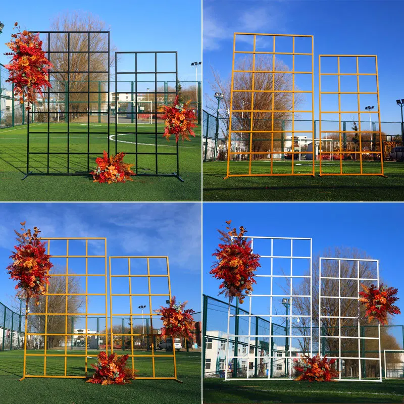 

WEN-FEIYU Wedding Flower Arch Backdrop Stand Wrought Iron Stage Grid screen arch Ceremony Party Home Decoration Metal Props