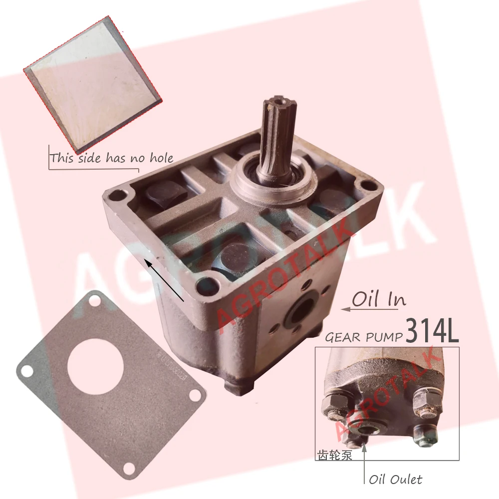 Hydraulic pump 314L , left rotation, x splined shaft , end oil outlet