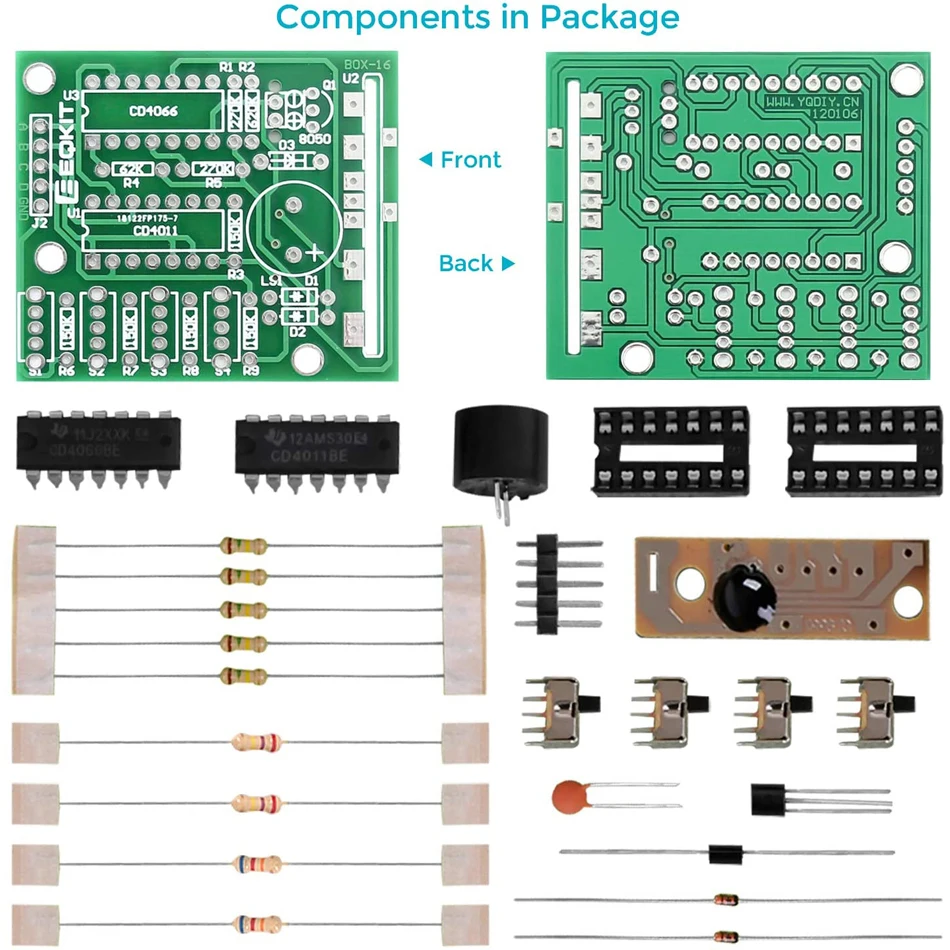 16 Music Sound Box BOX-16 Board 16-Tone Electronic Module DIY Kit Parts Components Soldering Practice Learning Kits for Arduino