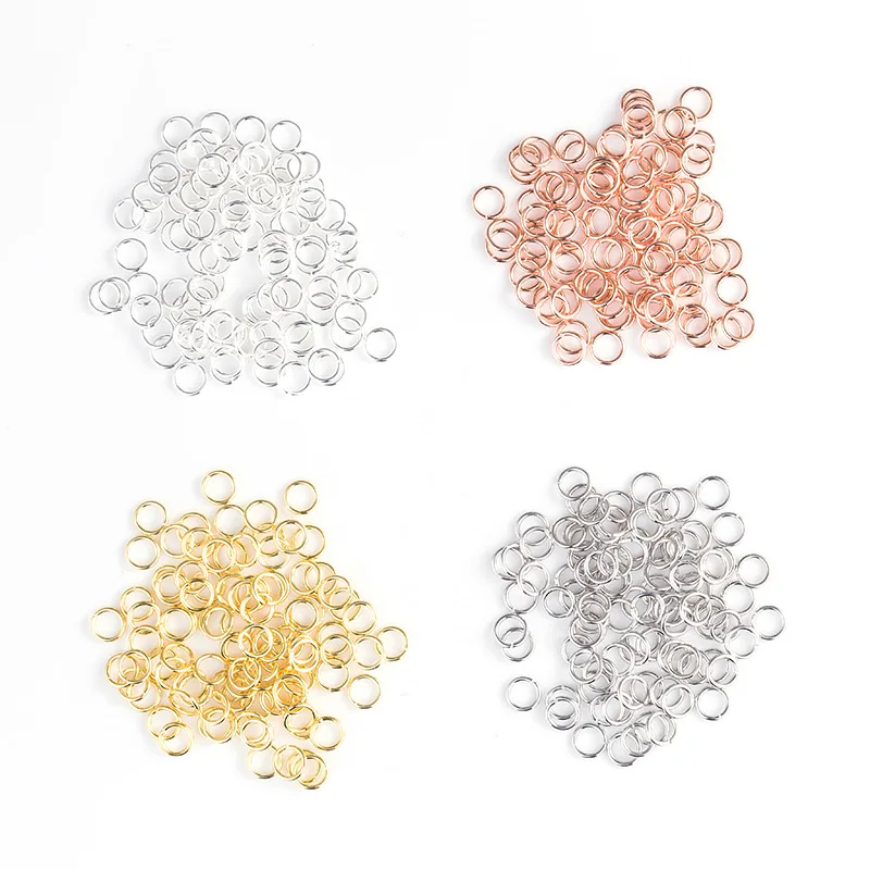 WT-RWJ010 WKT wholesale 100 PCS Jewelry Findings Accessories Rings Gold Electroplated Open Jump Rings  for Jewelry Making