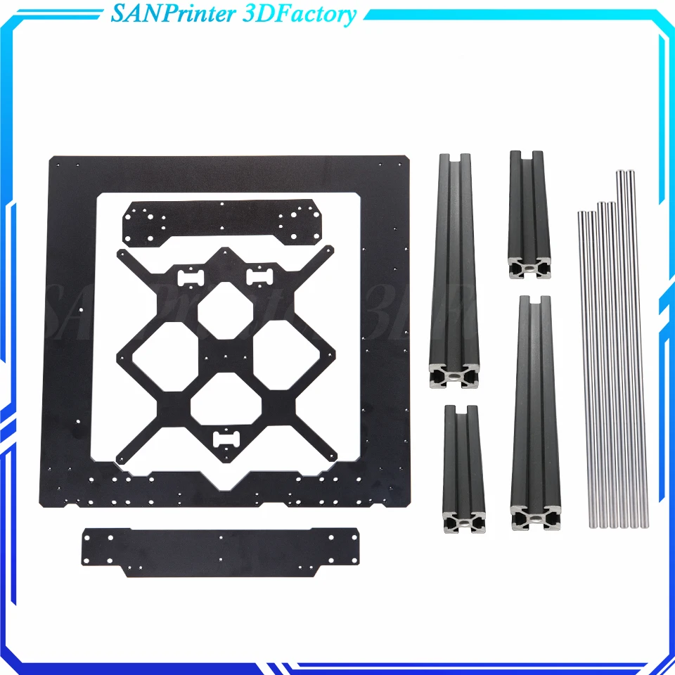 

Clone Original Prusa i3 MK3 3D Printer Parts Aluminum Frame Aluminum Black Profile And Smooth Rods Kit