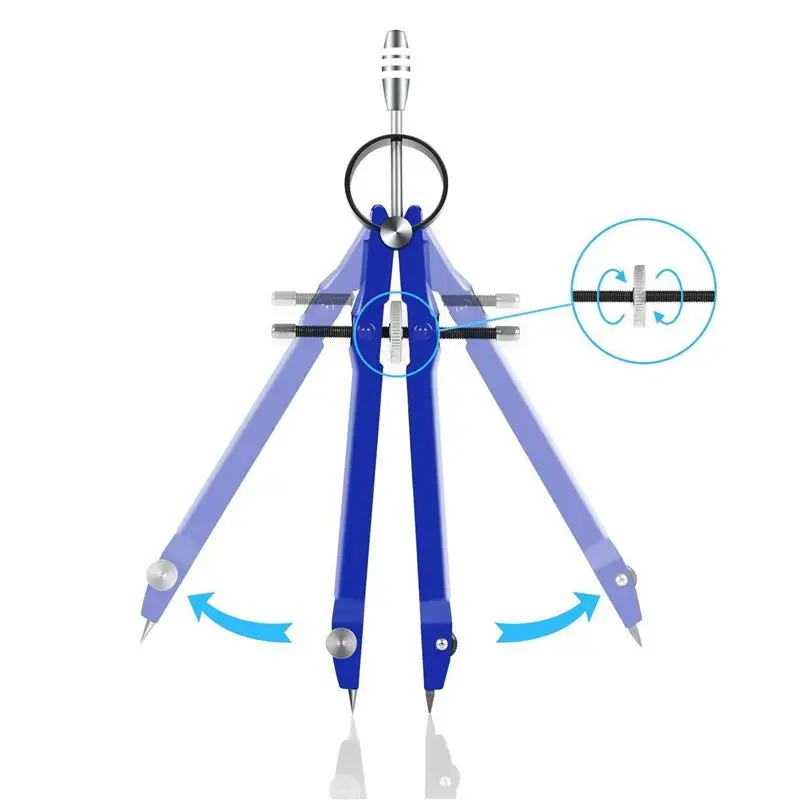 Boussole professionnelle avec serrure, boussole pour géométrie, boussole à arc à ressort de 6 pouces, boussole de précision mathématique, boussole