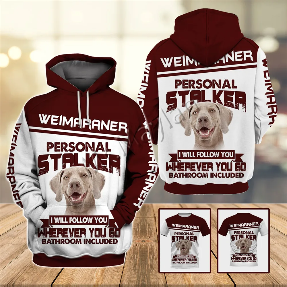 Personal Stalker Smart Weimaraner Dog 3D Printed Jackets Women/men Harajuku Pullovers Hoodie Sweatshirts 2020 Tracksuits Clothes