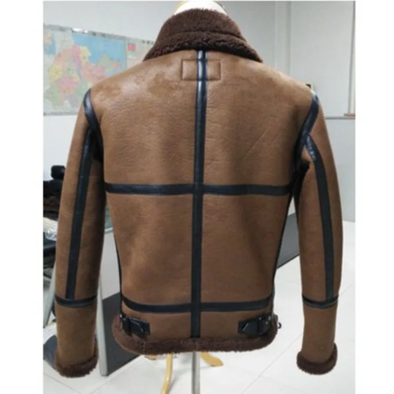 

2021 fur one piece male suede fabric berber fleece outerwear motorcycle slim short jacket design winter thick