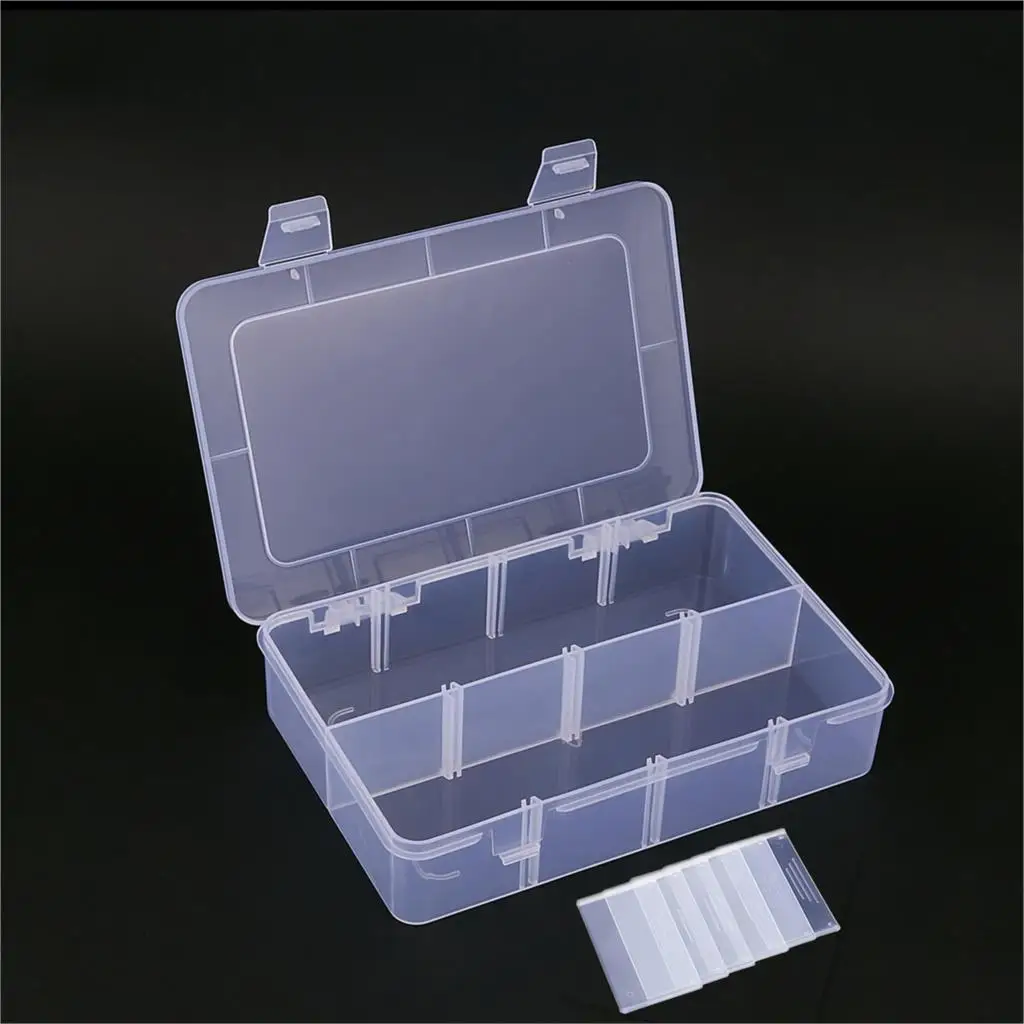 Adjustable 8 Grids Compartment Plastic Storage Box Jewelry Earring Bead Screw Holder Case Display Organizer Container