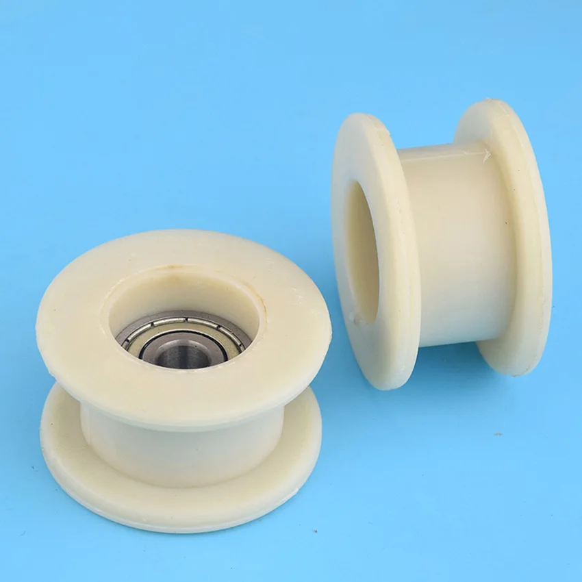 608 Bearing Wheel Bearing Wheel 10*56*31mm, H-Shaped Nylon Plastic Coated Pulley , Safety Door Roller Square Groove Roller