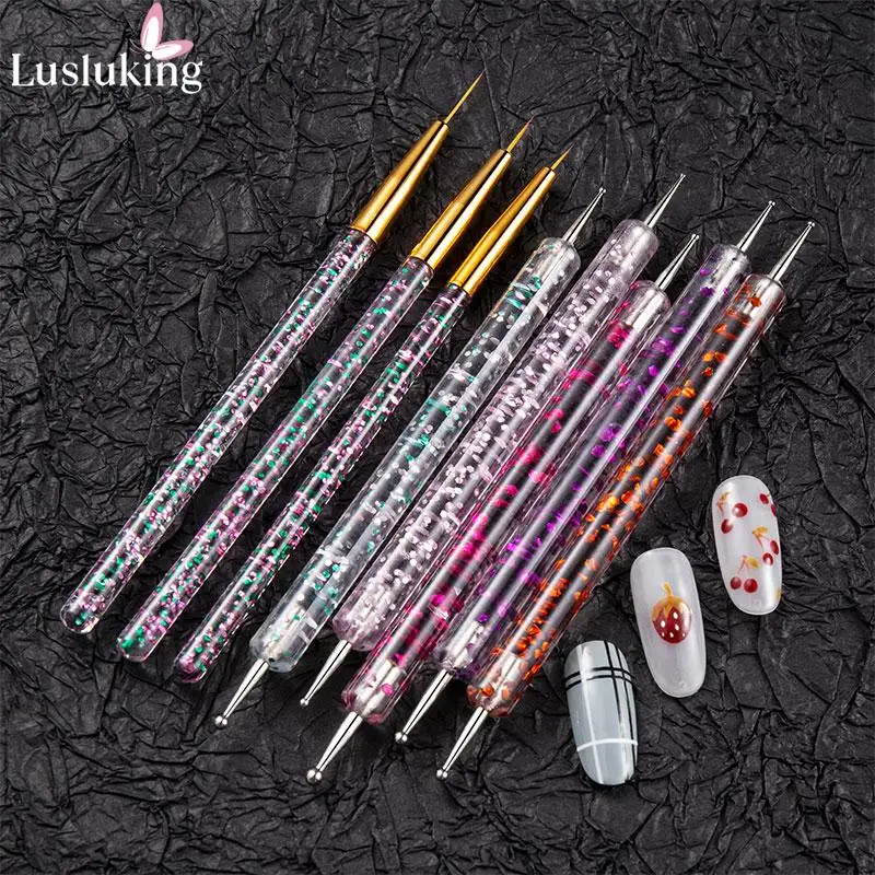

8 шт./компл. маникюрные щетки, наборы точечных ручек для акриловых ногтей, Профессиональные кисти для наращивания ногтей, инструменты для дизайна ногтей