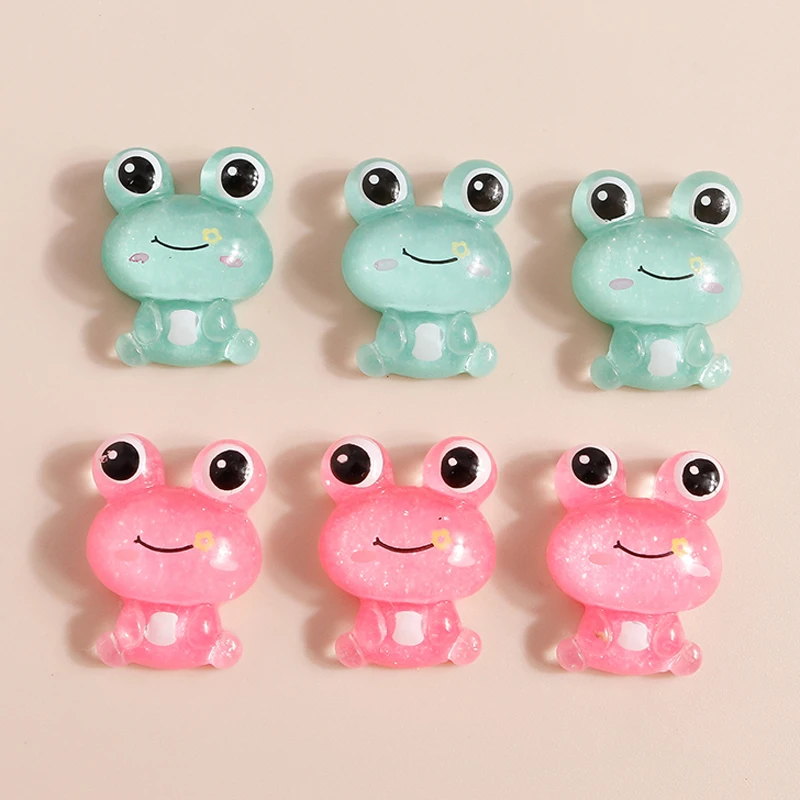 

10pcs 20*15mm Cute Solid Frog Charms Resin Flatback Cabochon Accessories Decoration for Hair Bows Diy Jewelry Making Girls Gifts