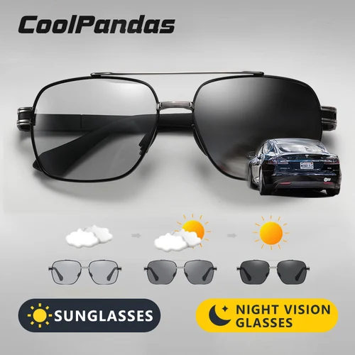 Imagen 2 del producto CoolPandas gafas de sol polarizadas de alta calidad para hombres y mujeres protección fotocromática UV400 gafas de sol de conducción lentes camaleón Unisex