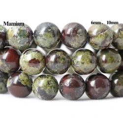 Mamiam Natural Gragon Blood Jasper Beads 6-10mm Smooth Round Loose Stone Diy Bracelet Necklace Jewelry Making Gemstone Design