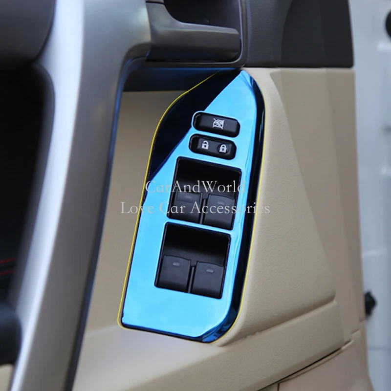 

For Toyota Land Cruiser Prado 150 2010-2022 Door Window Switch Cover Interior Armrest Lift Panel Trims Car-Styling Accessories