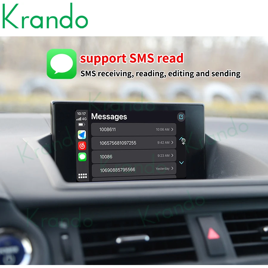 Krando Wireless Apple CarPlay Android Auto Interface Box For Lexus CT CT200 CT200H 2015-2018 Siri Control Upgrade Retrofit