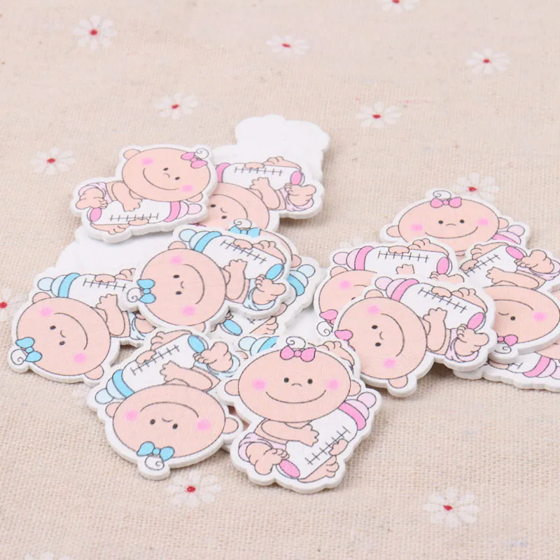 Blue/Pink Lovely Baby Pattern Scrapbooking Craft Embellishment For Handmade Sewing Home Decoration 33x36mm 20pcs