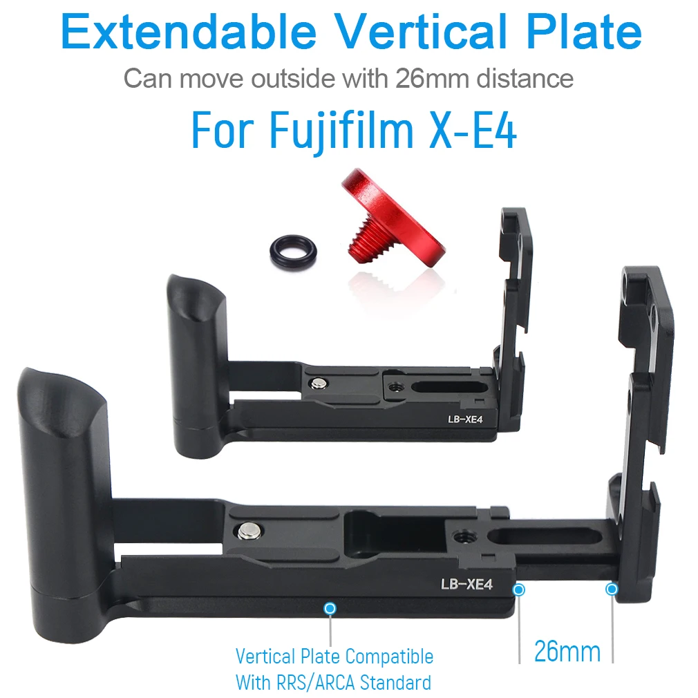 Empuñadura de Metal de placa en L de liberación rápida Arca Swiss, soporte para Fuji Fujifilm X-E4 XE4