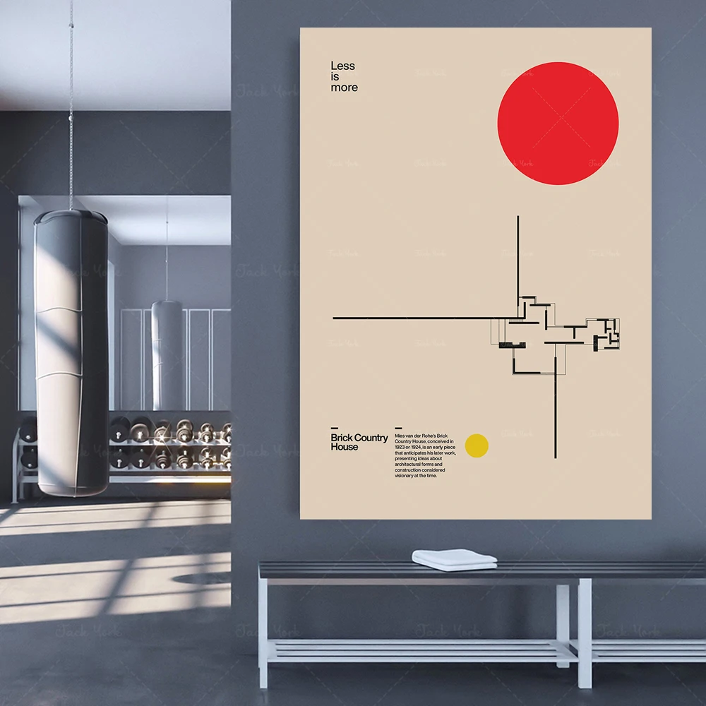 

Poster Brick Country House, Ludwig Mies van der Rohe, Minimal Architecture Bauhaus Design Wall Art