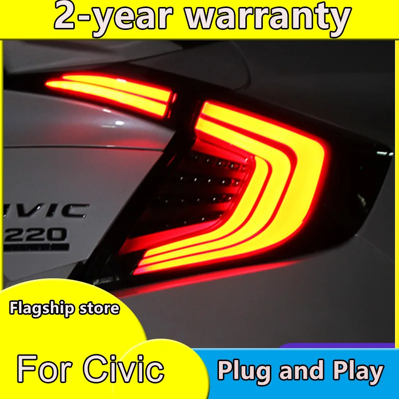 

Car Styling for HONDA CIVIC X 10th TAIL Lights LED Tail Light LED Rear Lamp DRL+Brake Trunk LIGHT Automobile Accessories