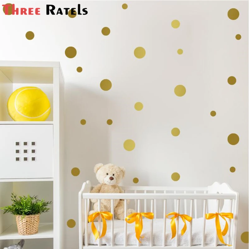 Gold Polka Dots Kids Room Baby Room Wall Stickers Children Home Decor Nursery Wall Decals Wall Stickers For Kids Room Wallpaper