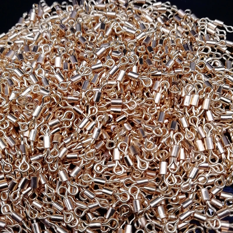 Wholse Gold Fishing Connector Rolling Swivel 1000pcs/lot 8# 10# 12# Main Line Sub-connection Ring Fishing Accessories Pesca