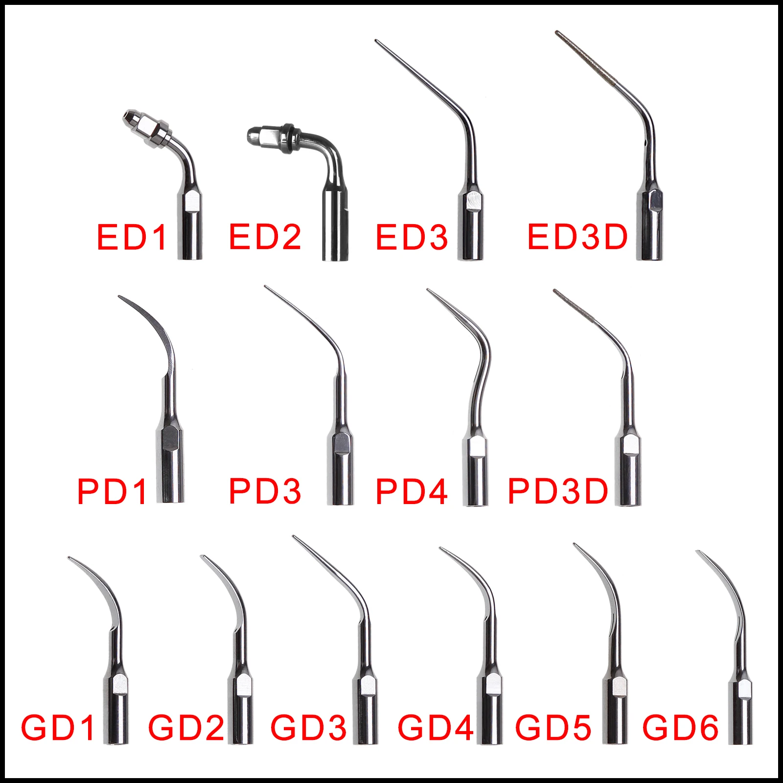 10Pcs CE Certified 12 Types SKYSEA Dental Ultrasonic Inserts Scaler Endo Perio Tips Fit DTE SATELEC