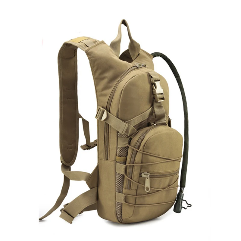 Lightweight Tactical Backpack with Water Bag Camel Survival Backpack Hiking Hydration Pouch Rucksack Camping Bicycle Daypack