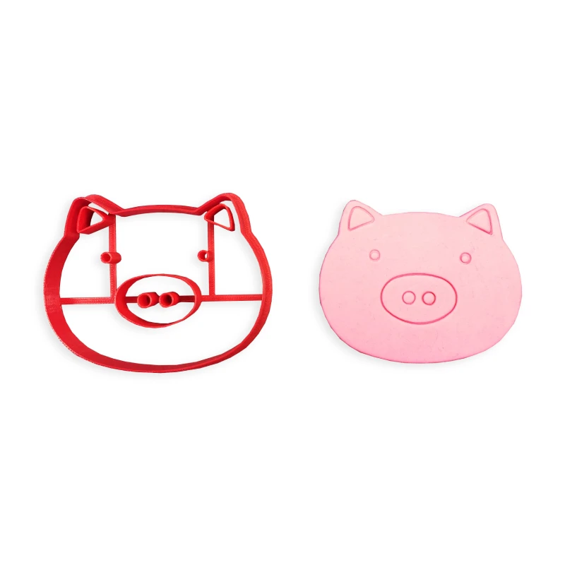 Lovely Animal Pig Face Fondant Cutter for Baby Dirthday Cake Cupcake Cookie Decorating 3D Printed Baking Tools