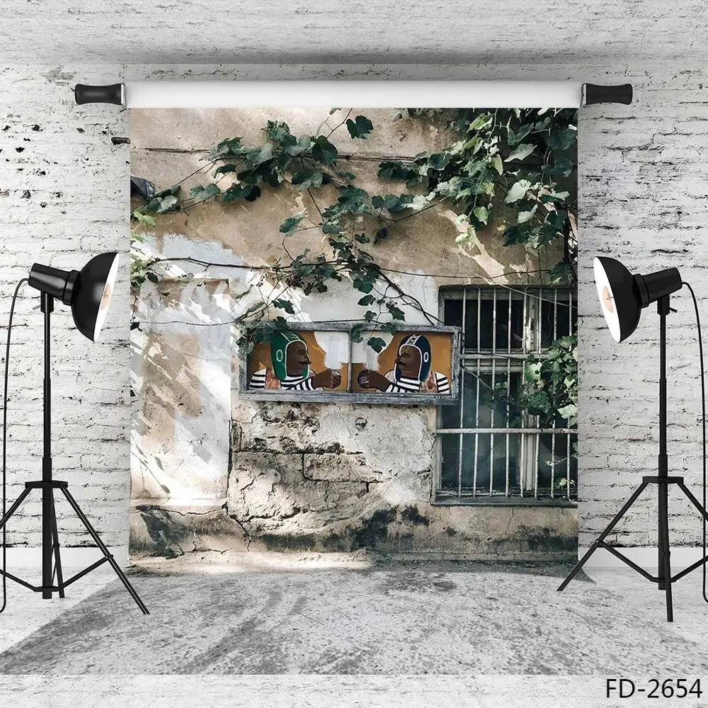 Pergola Wall Old House Window Concrete Floor Scenery Backdrop Children Young Portrait Photography Background For Photo Studio