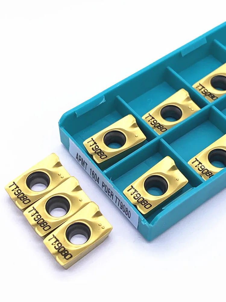 10PCS APMT1604 PDER TT9080 Original คาร์ไบด์เครื่องกัดเครื่องมือ APMT 1604 Face Tturning เครื่องกลึงเครื่องตัดเครื่องมือคุณภาพ...
