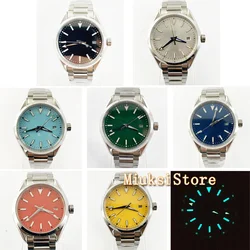 41MM Luxury Top Men's Clock Black white bule green Dial Automatic Date NH35 Mechanical Sapphire Steel Band Men's Watch