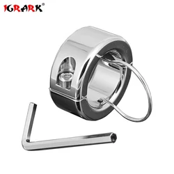 Heavy Duty Stainless Steel Metal Pendant Ball Testicle Stretcher Penis Cock Ring Lock Scrotum adult game CBT sex toys men