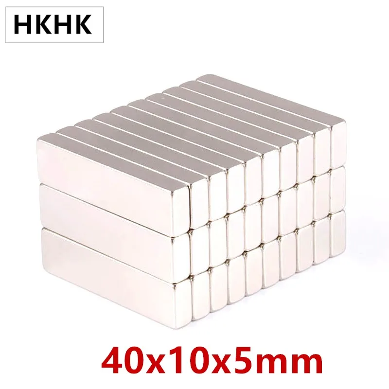 

10 20 50PCS 40x10x5 mm Super Strong Sheet Rare Earth Magnet Thickness 5mm Block Rectangular Neodymium Magnets 40mmx10mmx5mm