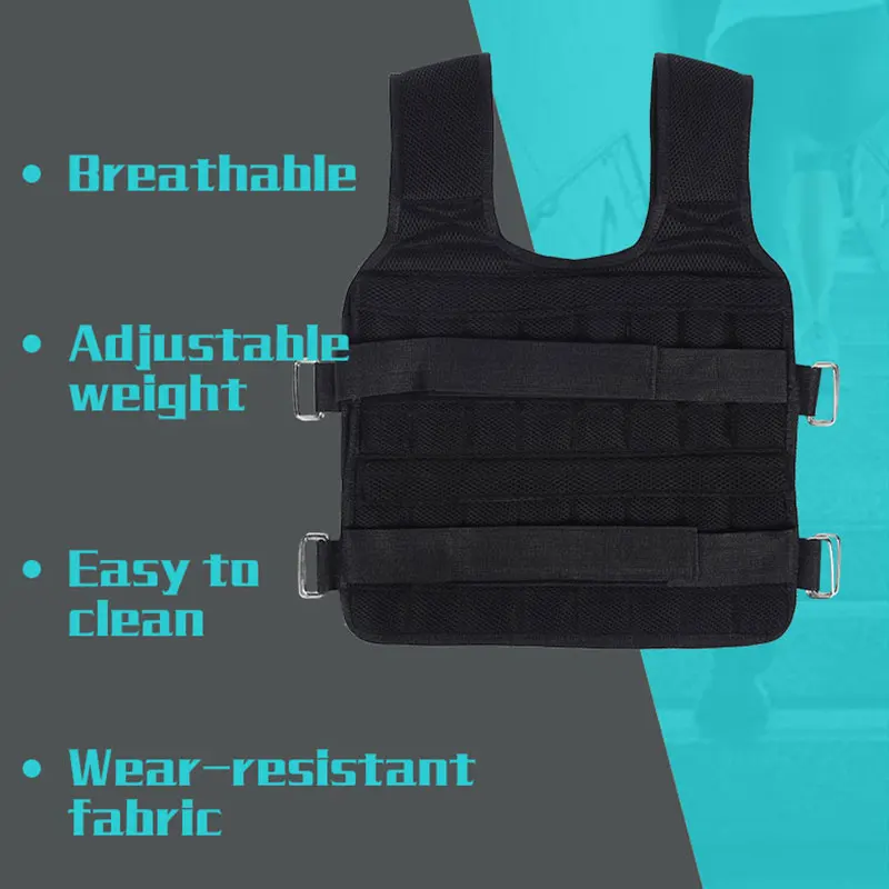 20KG Loading Weight Vest Boxing Train Fitness Equipment Gym Adjustable Waistcoat Exercise Sanda Sparring Protect Sand Clothing