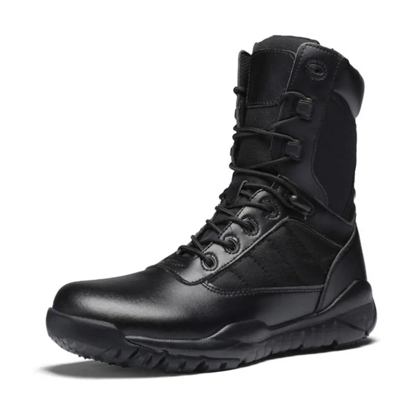 Men Ankle boots Spring Summer Tactical Black Casual Shoes Solid Anti-Slip Male Casual Sneaker boots