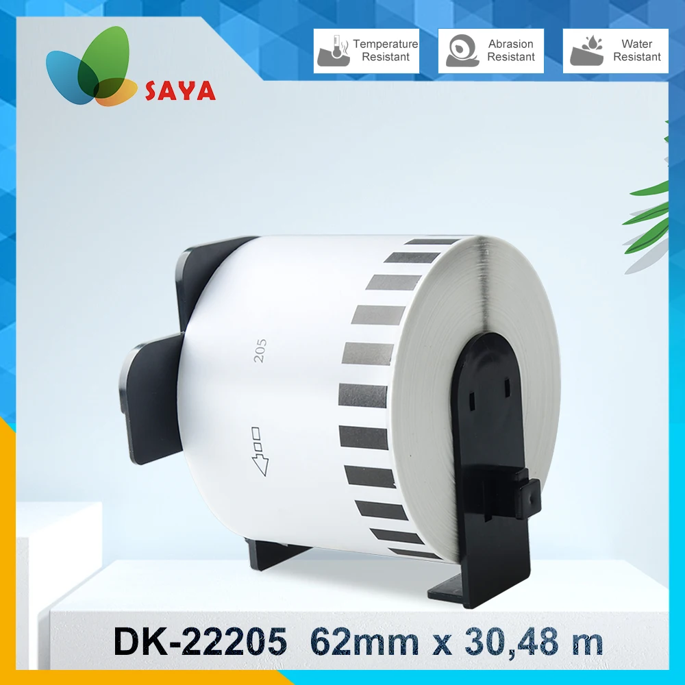 1 Roll DK-2205 22205 Label Thermal Paper 62mm x 30.48m Continuous Length for Brother QL-500/500A/550/560/700/570VM/800N/600TD