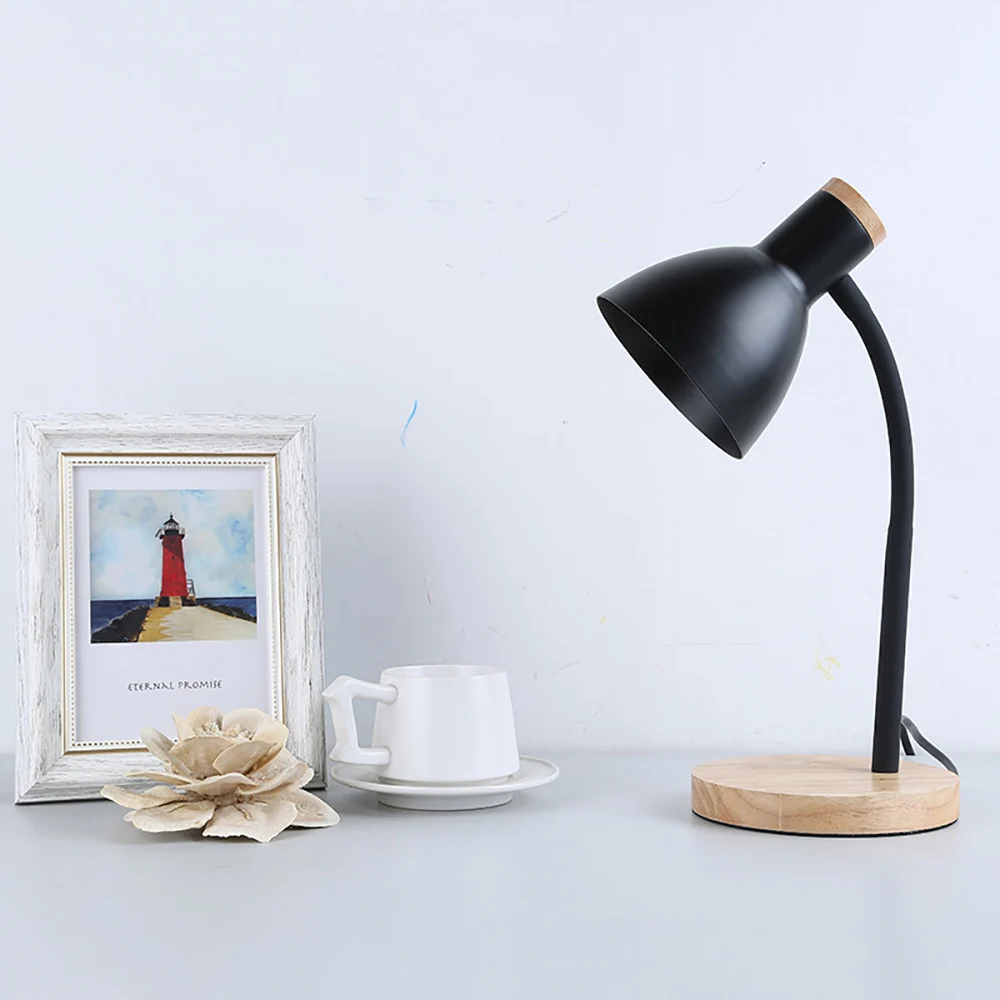 LED desk lamp to protect eyes study desk lamp Nordic solid wood desk lamp modern reading lamp bedroom bedside lamp