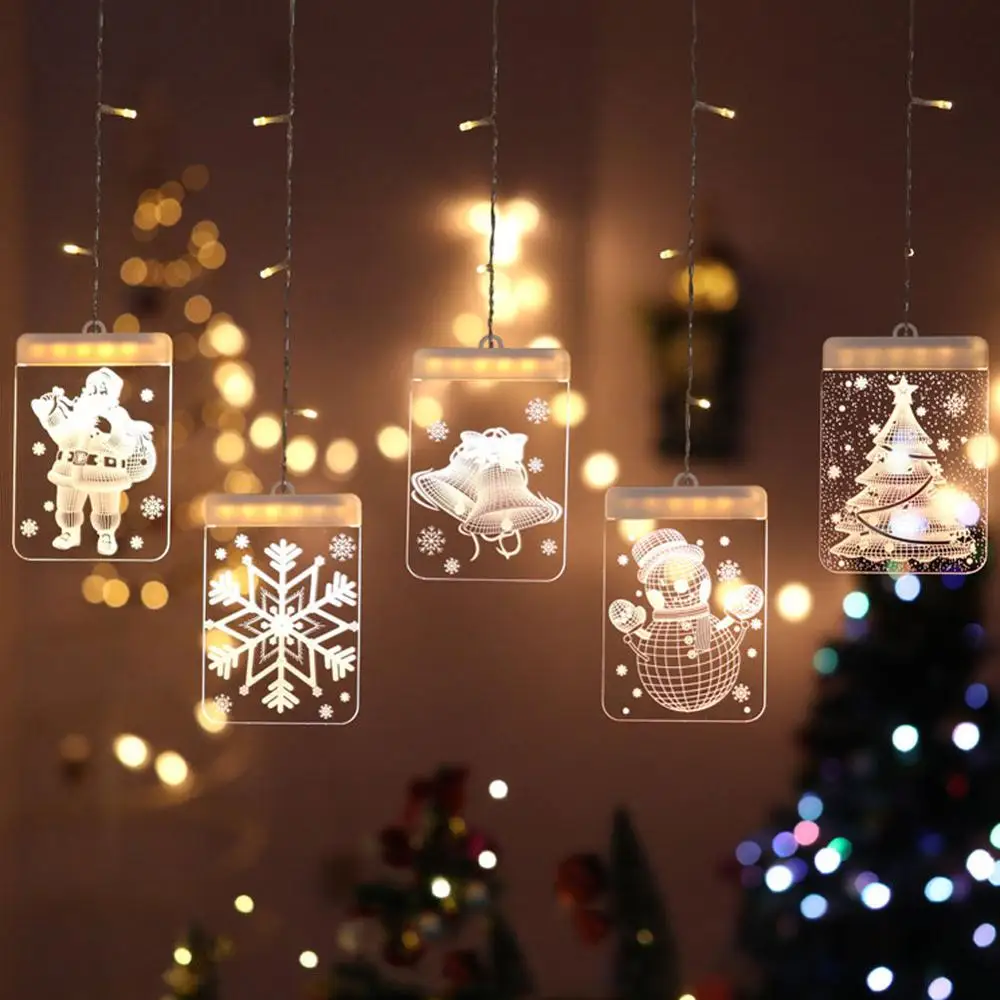 3D Festival Decoration Strings Light Merry Christmas Tree for Garden Home Wall Window Living Room Rattan Ball String Light Decor