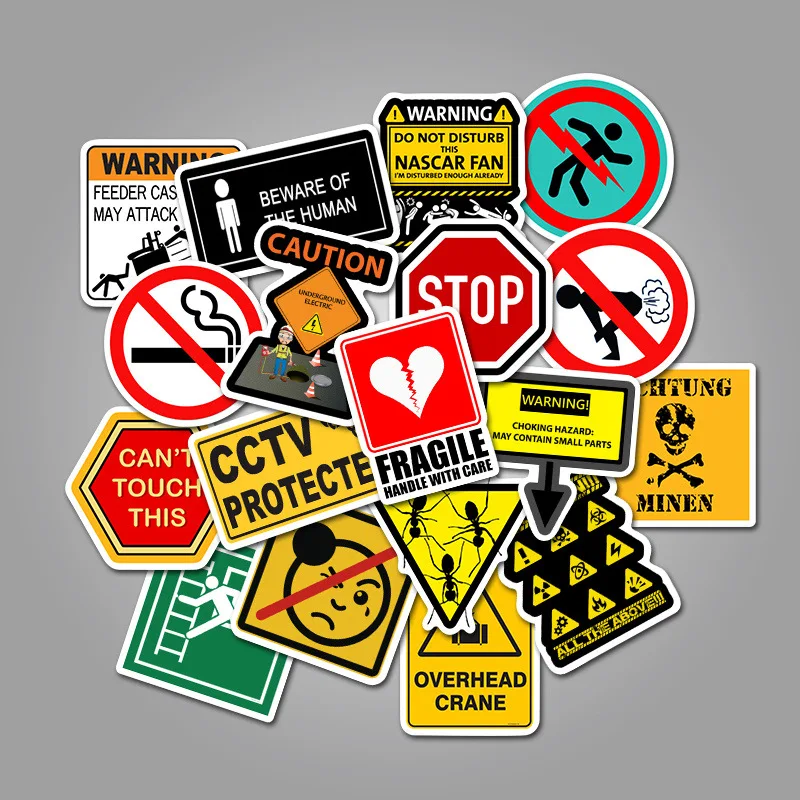 10/30/50PCS No Smoking Warn Sign Stickers Laptop Luggage Skateboard Waterproof Aesthetic Graffiti Decal Sticker Packs Kid Toy