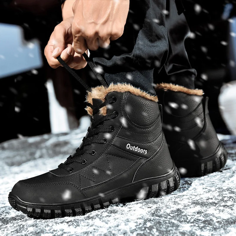 

Men Winter Boots Shoes Warm Fashion Sneakers 2021 Winter Outdoor High Quality Men Snow Boots Casual Shoes Men Luxurious Boots