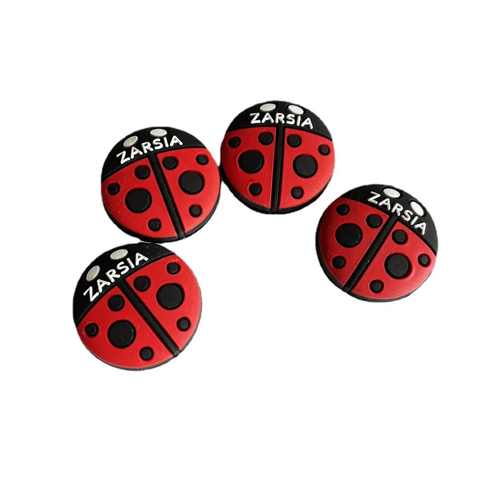 100pcs ZARSIA Cartoon Ladybird Tennis Racket Shock Absorber Silicone Durable Cartoon Animal Tennis Vibration Dampeners