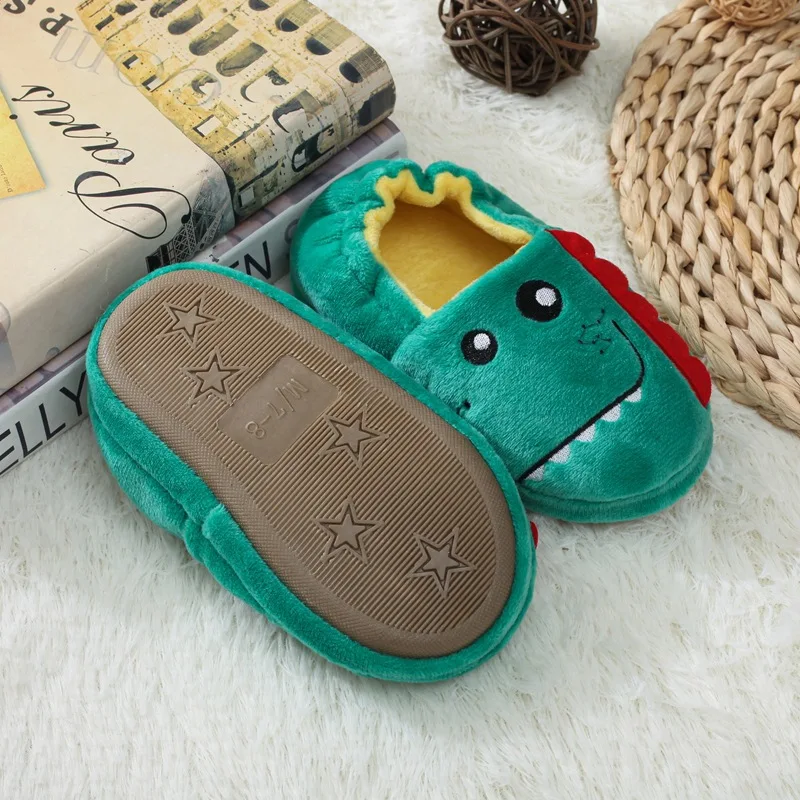 Winter Warm Kids Slippers Boys And Girls Indoor Non-slip Cotton Shoes Cartoon Plush Shoes Children\'s Cotton Slippers