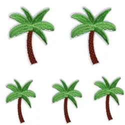 HOT SALES！！！New Arrival 5Pcs Coconut Palm Tree Embroidered Patch Iron on Patch DIY Sewing Applique Wholesale Dropshipping