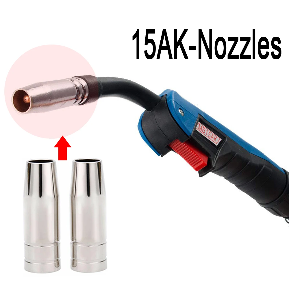 5/10PCS 15AK Gas Nozzle Euro Style MIG Welding Gun Tip Nozzle Shield Cup for MB 14AK 15AK MIG Welding Torch